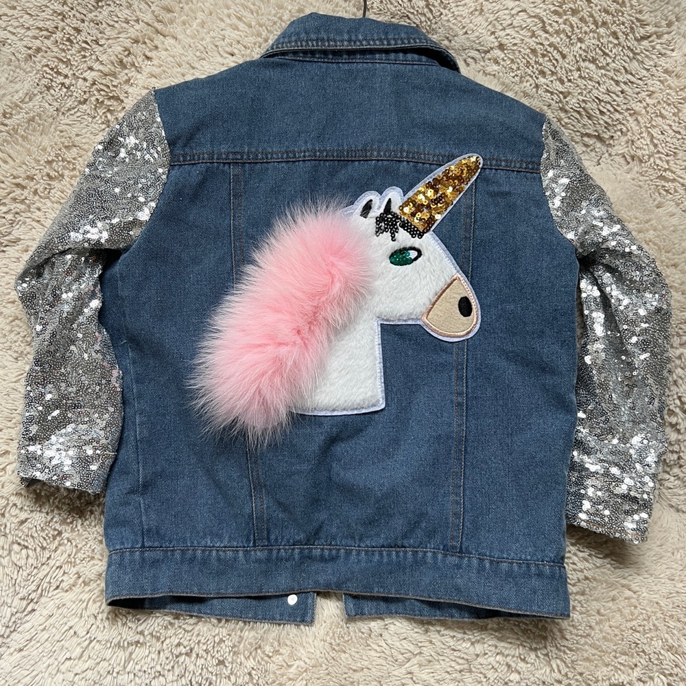 Girls' Denim Unicorn Jacket 5T